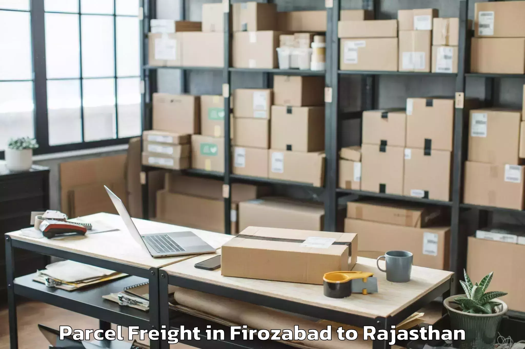 Top Firozabad to Indergarh Parcel Freight Available